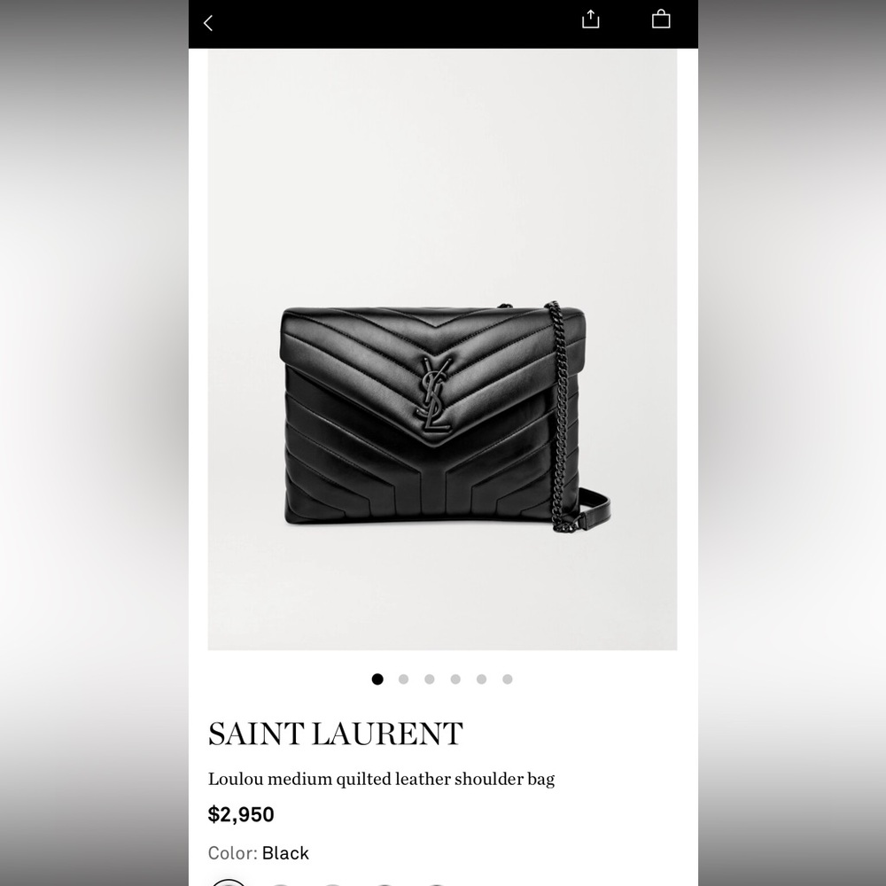 YSL Loulou medium black on black bag. Slight wear in the metal parts.